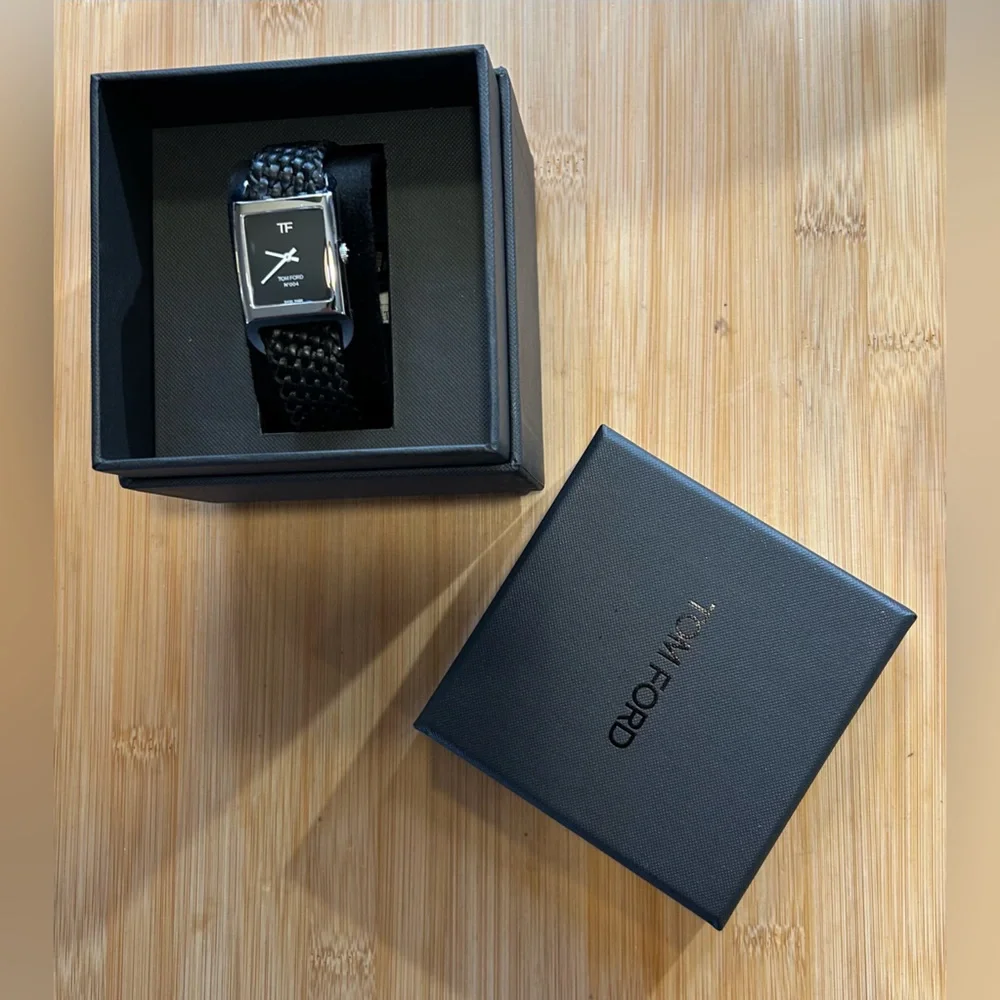 Tom Ford Watch With 35mm Black Face & Black Braided Band - Picture 10 of 10